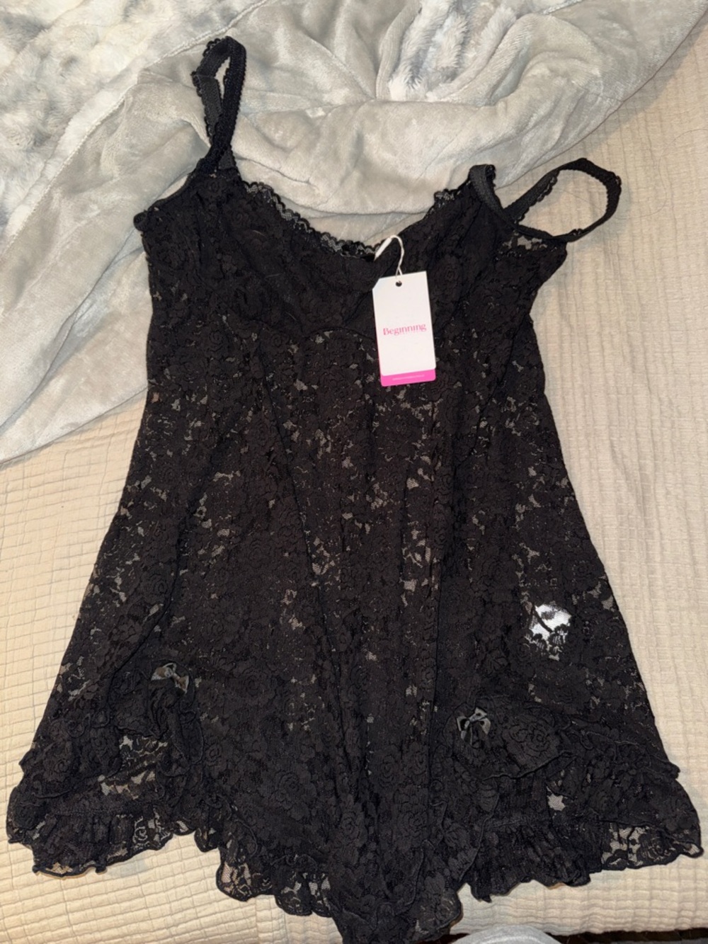 Beginning Boutique Black Lace Mini Dress